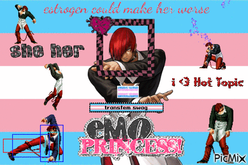 transgender iori yagami - Безплатен анимиран GIF