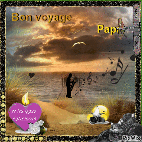 bon voyage Papa - Animovaný GIF zadarmo