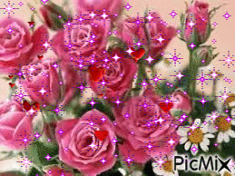 Roses Bouquet - GIF animé gratuit