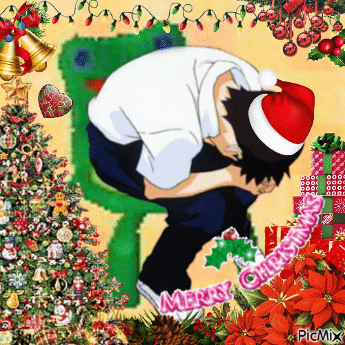 feliz navidad shinji - GIF animado grátis
