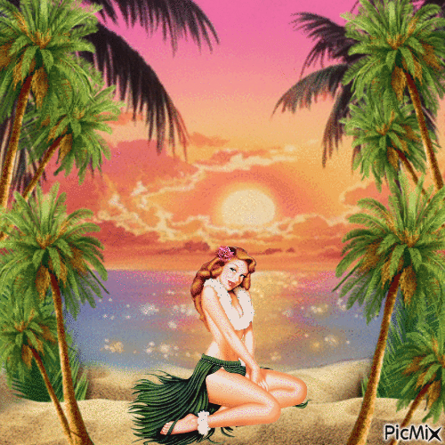Hawaiian hottie - Zdarma animovaný GIF