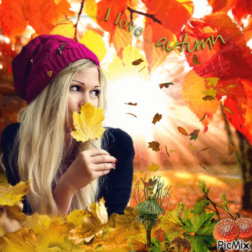 i love autumn - Gratis animerad GIF