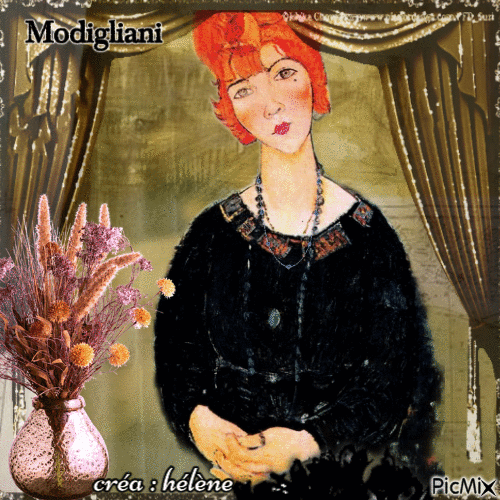 Femme - Modigliani - Бесплатный анимированный гифка