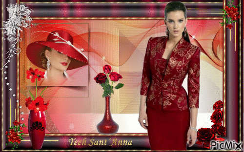 Lady in rouge - GIF animado grátis