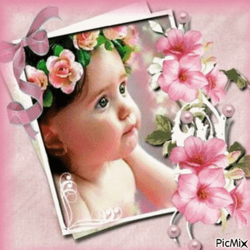 Petite Fille avec des Fleurs - Besplatni animirani GIF