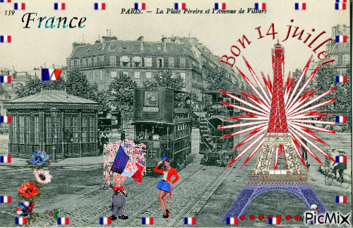 14 juillet Fête Nationnal française - Zdarma animovaný GIF