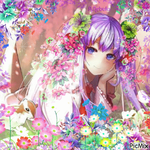 Manga flowers - Gratis animeret GIF