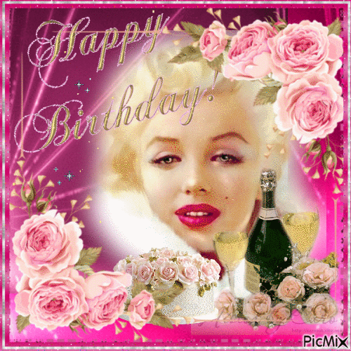 Happy Birthday Marilyn Monroe - GIF animé gratuit
