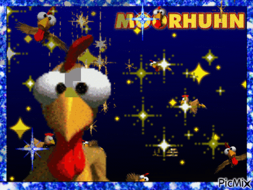 Moorhuhn ♪ Blue—Yellow - GIF animasi gratis
