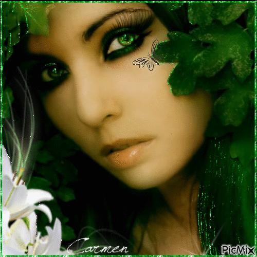 Woman - Green tones - Δωρεάν κινούμενο GIF