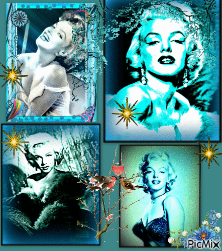 Blue Marilyn - GIF animado grátis