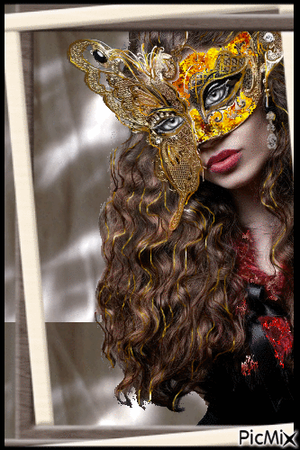 Mujer en máscara - Gratis animeret GIF