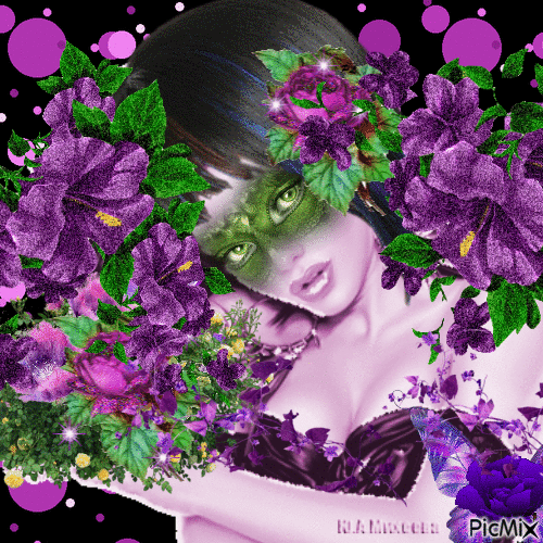 Tons verts et violets - GIF animé gratuit