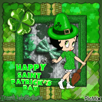 ♣St Patricks Day Betty Boop♣ - Free animated GIF