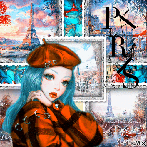 Paris Girl - Безплатен анимиран GIF