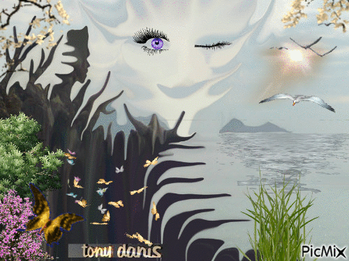 fantasy world 4 original backgrounds, painting,digital art by tonydanis - GIF animé gratuit
