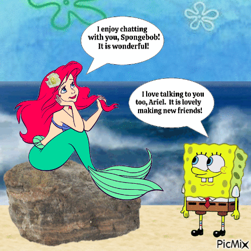 Ariel talking about chatting with Spongebob - Free animated GIF - PicMix
