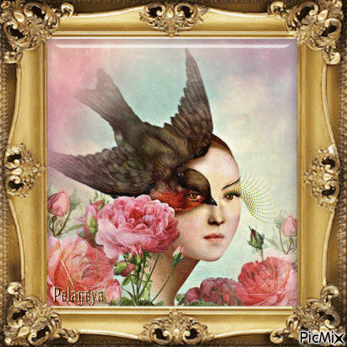 👩  La femme oiseau fantaisie - GIF animé gratuit