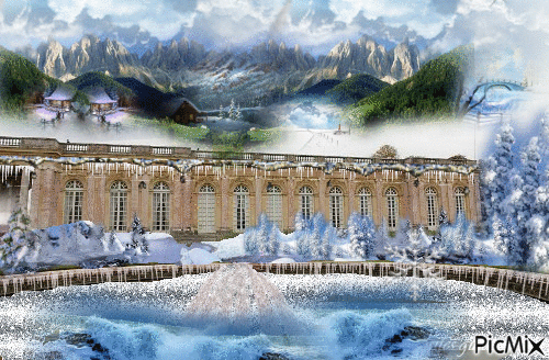 paysage d hiver - Nemokamas animacinis gif