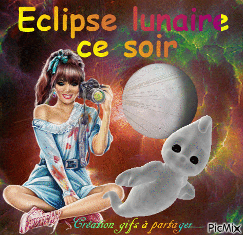 Eclipse lunaire - Безплатен анимиран GIF