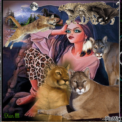 She Loved her Mountain Lions - GIF เคลื่อนไหวฟรี