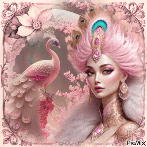 Peacock lady - Ingyenes animált GIF