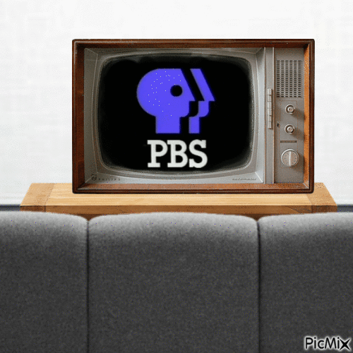 PBS on television - GIF animado gratis