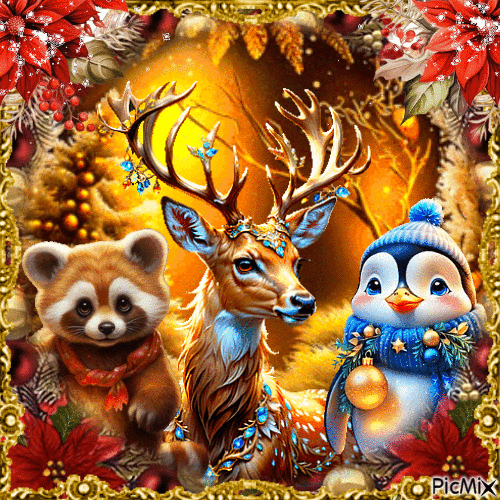 Contest! De jolis animaux en hiver - Gratis animerad GIF