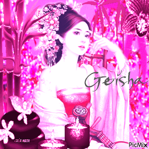 Geisha, une couleur dominante - Gratis geanimeerde GIF