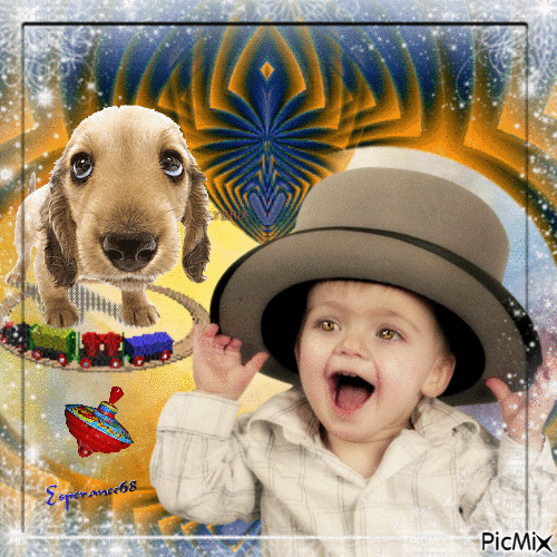 ღ Il est adorable mon petit Tom avec son chapeau ღ - Zdarma animovaný GIF