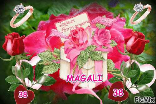 Anniversaire Magali 38 ans - GIF animé gratuit