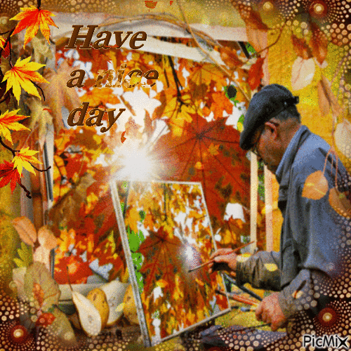 Herbsttag - Wünsche dir einen schönen Tag - Gratis animerad GIF