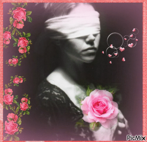 Une femme et une rose - 免费动画 GIF
