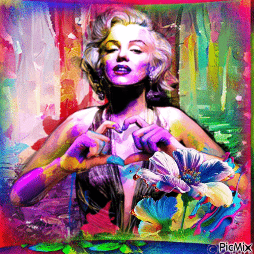Art Marilyn Monroe - GIF animado grátis