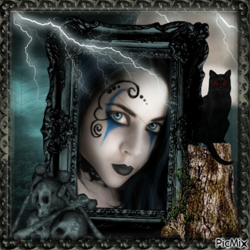 Portrait d'une femme gothique. - PNG gratuit