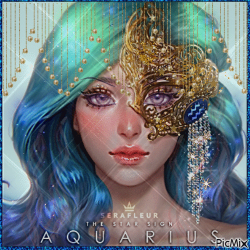 Star sign Aquarius - Free animated GIF