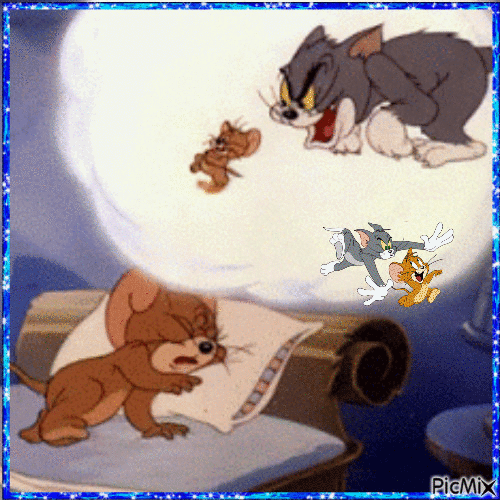 Le chat et la souris - GIF animado gratis