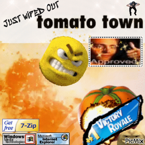 just wiped out tomato town - GIF animado gratis