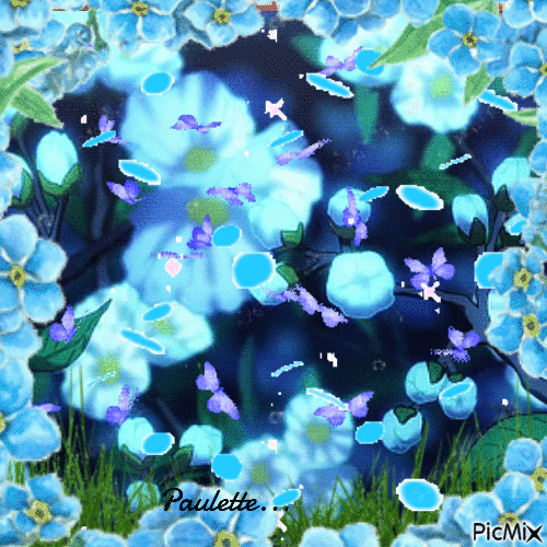 fleurs bleues - Besplatni animirani GIF