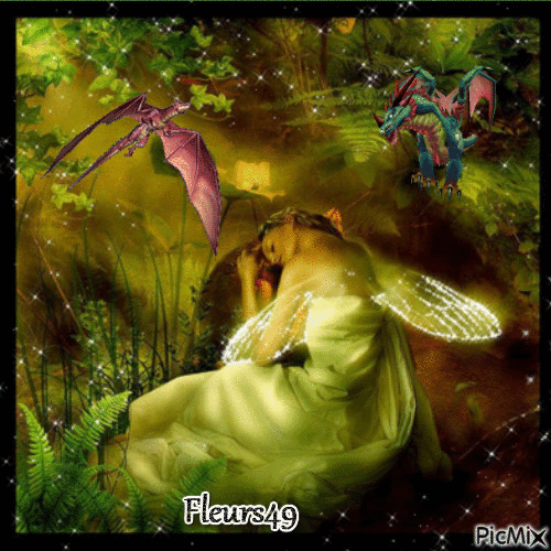 Elfe et dragons - Nemokamas animacinis gif