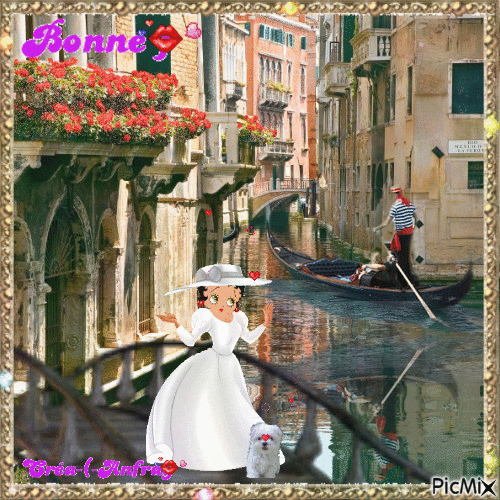 Betty Boop à Venise-Bonne journée - GIF animate gratis
