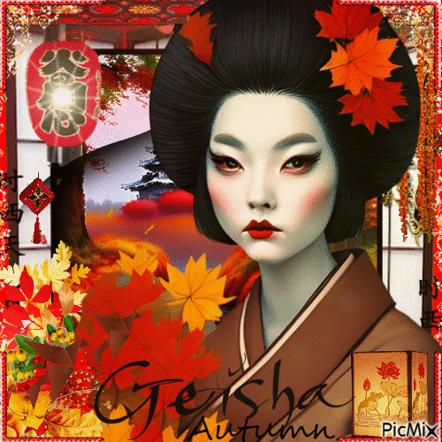Fall Geisha - Free animated GIF