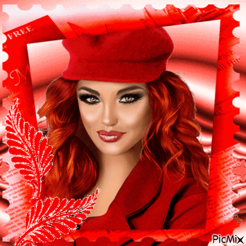 Femme aux cheveux rouges - GIF animado gratis