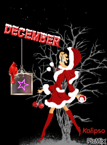 Betty welcomes December - Бесплатный анимированный гифка