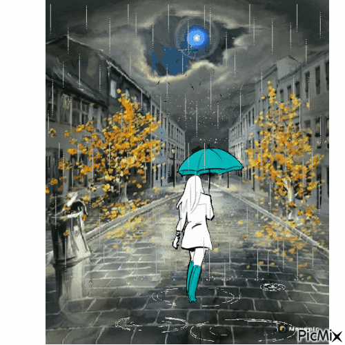 Дождь - Animovaný GIF zadarmo