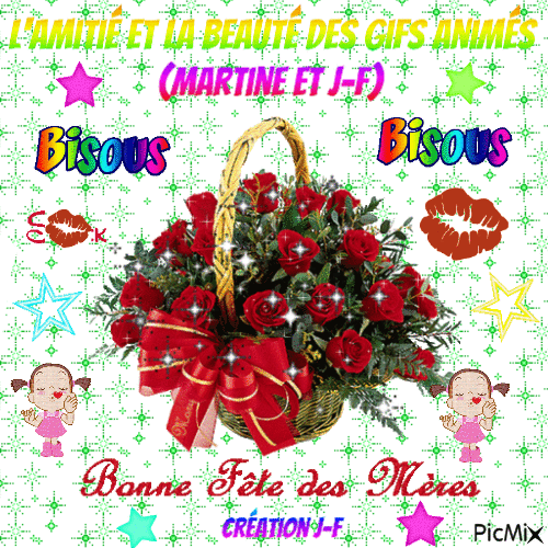 bonne fête maman - Бесплатный анимированный гифка