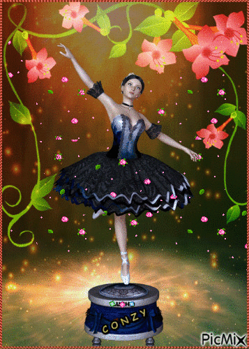Bailarina flores - GIF เคลื่อนไหวฟรี