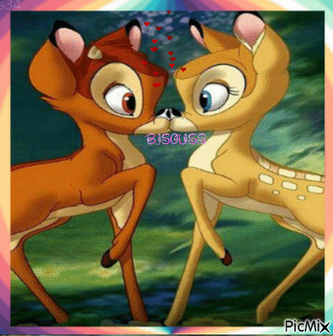 Bisous Bambi - GIF animé gratuit