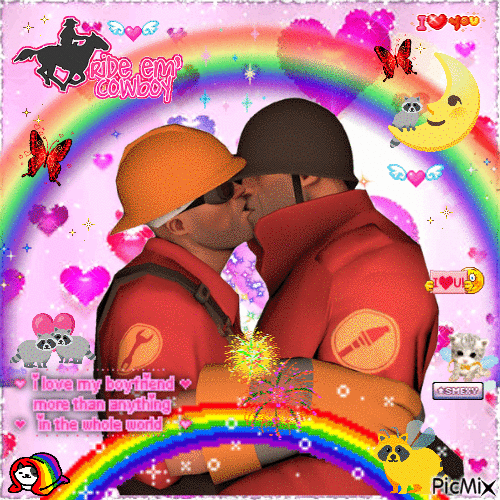 now see them kissing - GIF animado gratis