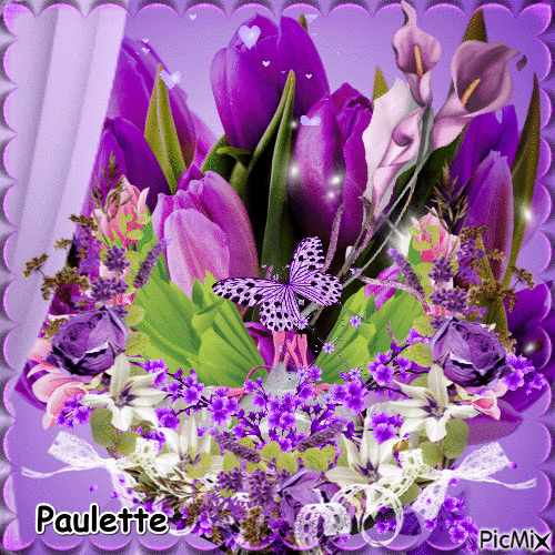 bouquet violet - Free animated GIF